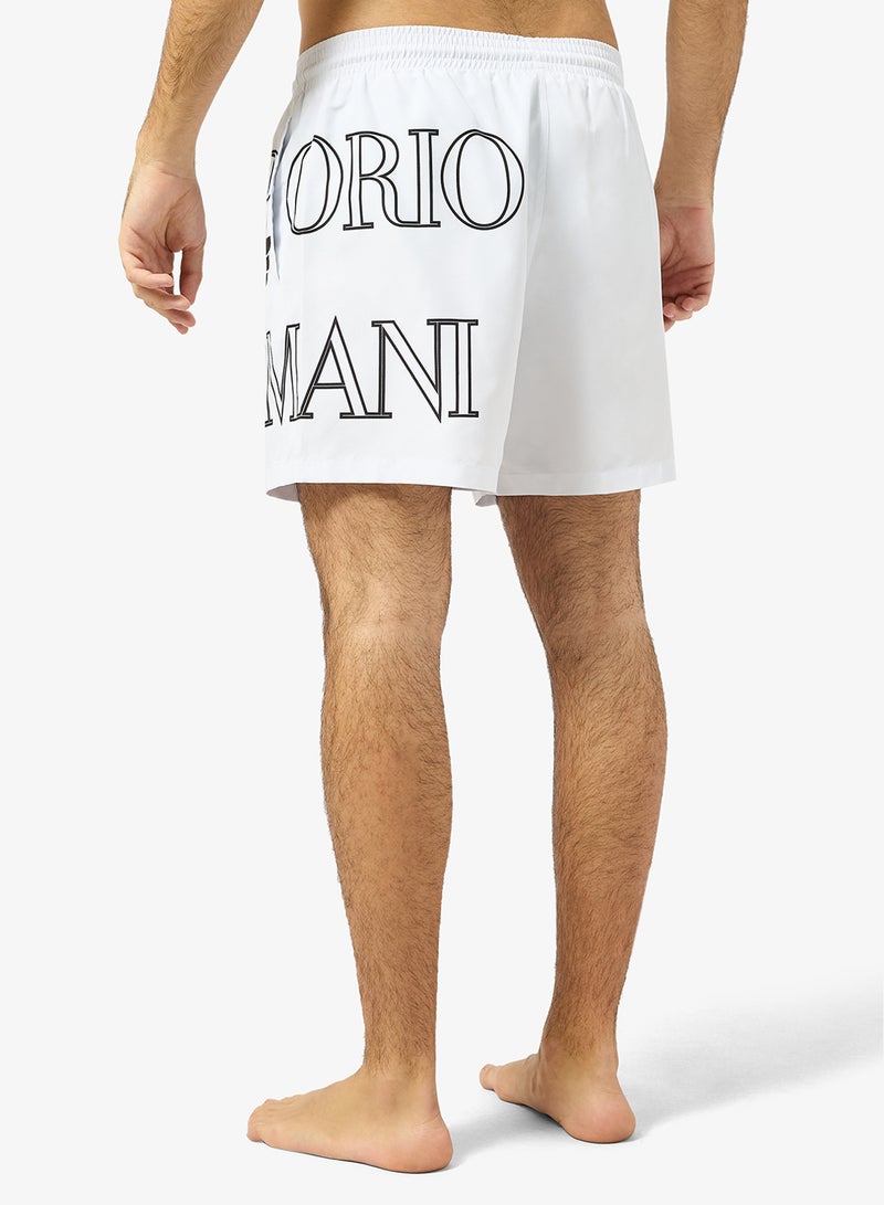 EMPORIO ARMANI Graphic Drawstring Swim Shorts - Image 2